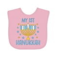 thumbnail image 1 of Inktastic My 1st Hanukkah with Menorah and Stars Boys or Girls Baby Bib, 1 of 4