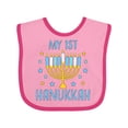 thumbnail image 1 of Inktastic My 1st Hanukkah with Menorah and Stars Boys or Girls Baby Bib, 1 of 4