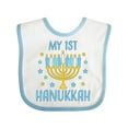 thumbnail image 1 of Inktastic My 1st Hanukkah with Menorah and Stars Boys or Girls Baby Bib, 1 of 4