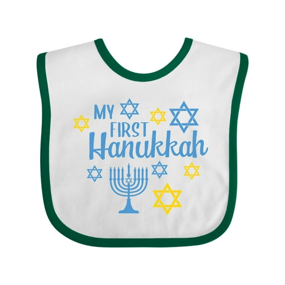 Inktastic My 1st Hanukkah with Menorah and Stars of David Boys or Girls Baby Bib