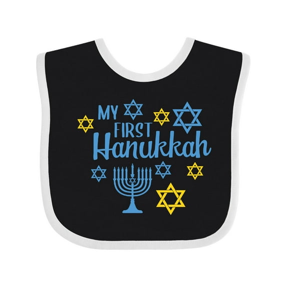 Inktastic My 1st Hanukkah with Menorah and Stars of David Boys or Girls Baby Bib
