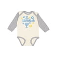 thumbnail image 1 of Inktastic My 1st Hanukkah with Menorah and Stars of David Boys or Girls Long Sleeve Baby Bodysuit, 1 of 5