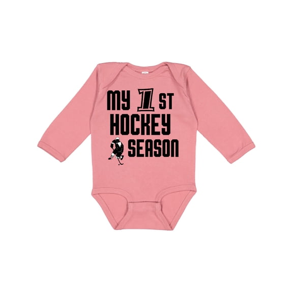 Inktastic My 1st Hockey Season Boys Long Sleeve Baby Bodysuit