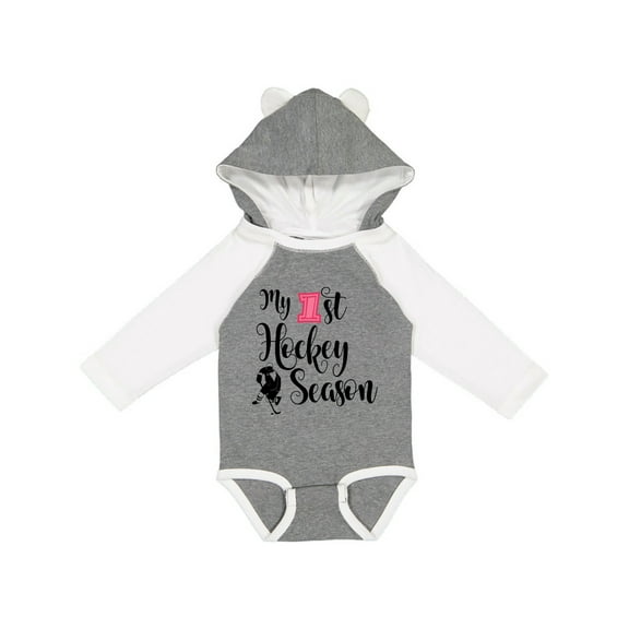 Inktastic My 1st Hockey Season Girls Long Sleeve Baby Bodysuit