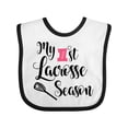 thumbnail image 1 of Inktastic My 1st Lacrosse Season Girls Baby Bib, 1 of 4