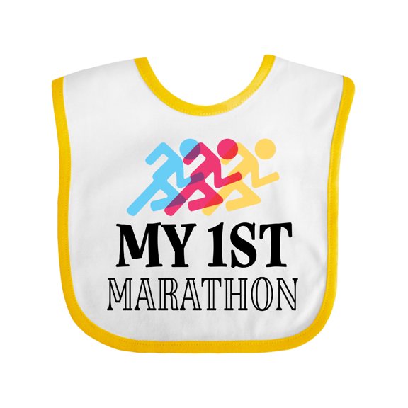 Inktastic My 1st Marathon Race Boys or Girls Baby Bib