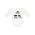 thumbnail image 1 of Inktastic My 1st Marathon Race Boys or Girls Long Sleeve Baby Bodysuit, 1 of 5