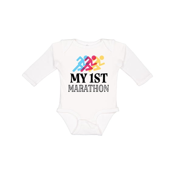 Inktastic My 1st Marathon Race Boys or Girls Long Sleeve Baby Bodysuit