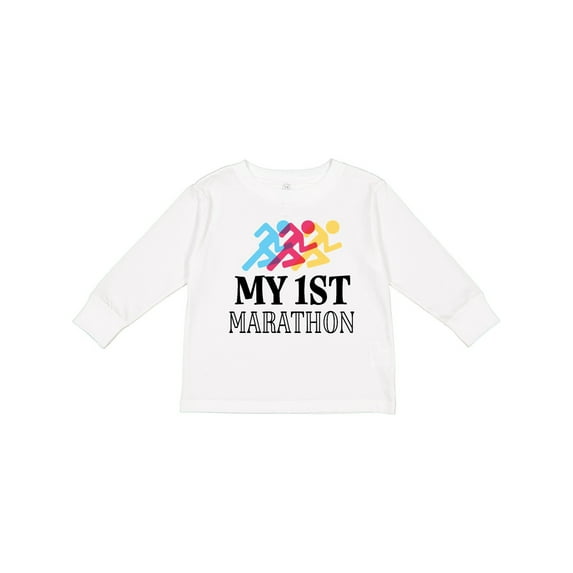 Inktastic My 1st Marathon Race Boys or Girls Long Sleeve Toddler T-Shirt