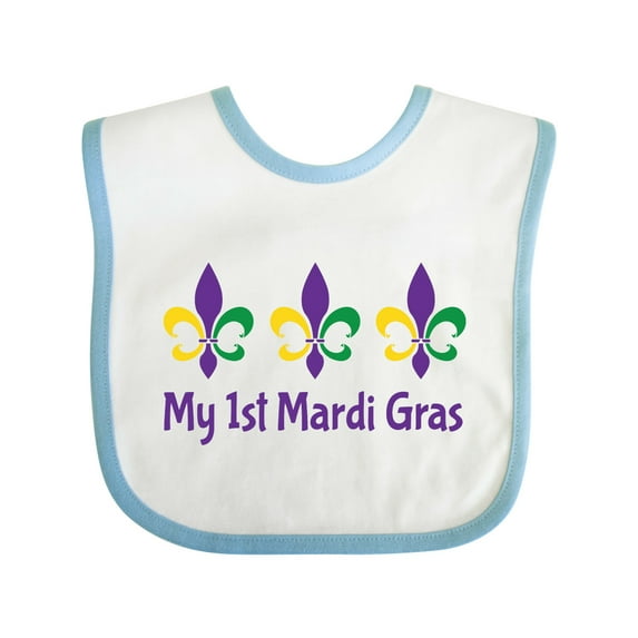 Inktastic My 1st Mardi Gras Fleur De Lis Boys or Girls Baby Bib
