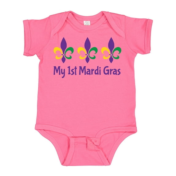 Inktastic My 1st Mardi Gras Fleur De Lis Boys or Girls Baby Bodysuit