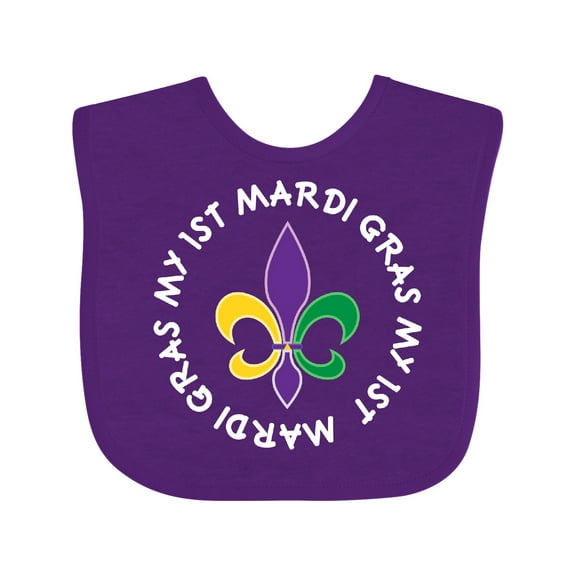 Inktastic My 1st Mardi Gras Fleur De Lis Party Boys or Girls Baby Bib