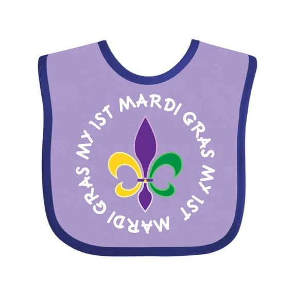Inktastic My 1st Mardi Gras Fleur De Lis Party Boys or Girls Baby Bib