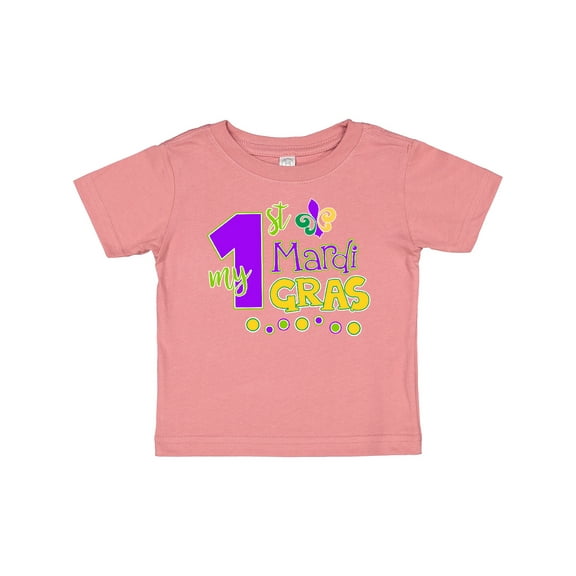 Inktastic My 1st Mardi Gras with Dots Boys or Girls Baby T-Shirt