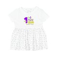 thumbnail image 1 of Inktastic My 1st Mardi Gras with Dots Girls Baby Dress, 1 of 5