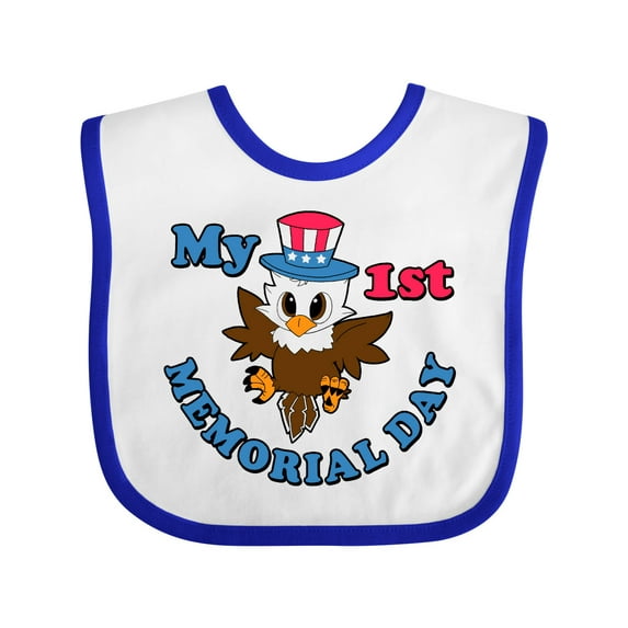 Inktastic My 1st Memorial Day with Baby Eagle Wearing Patriotic Hat Boys or Girls Baby Bib
