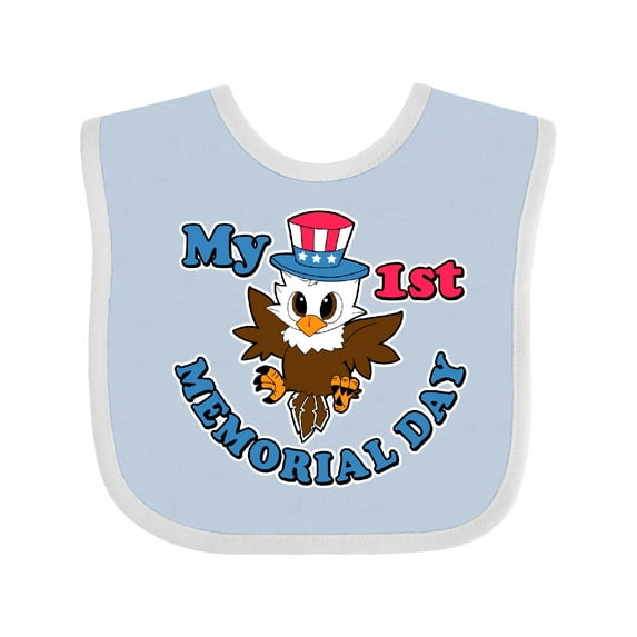 Inktastic My 1st Memorial Day with Baby Eagle Wearing Patriotic Hat Boys or Girls Baby Bib