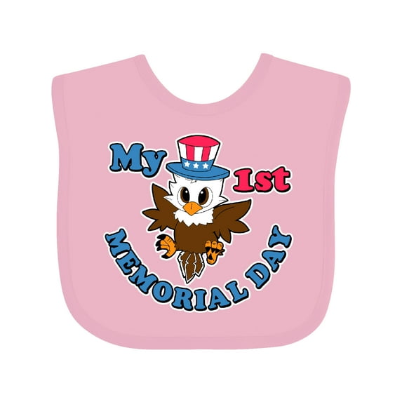 Inktastic My 1st Memorial Day with Baby Eagle Wearing Patriotic Hat Boys or Girls Baby Bib