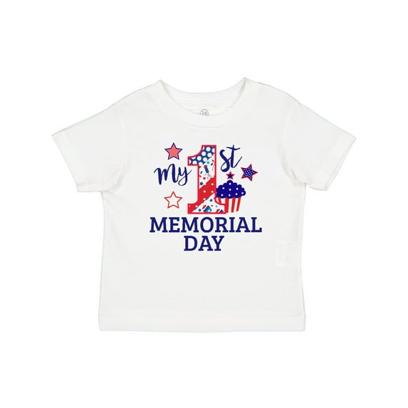 Inktastic My 1st Memorial Day with Cupcake and Stars Boys or Girls Baby T-Shirt