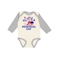 thumbnail image 1 of Inktastic My 1st Memorial Day with Cupcake and Stars Boys or Girls Long Sleeve Baby Bodysuit, 1 of 5