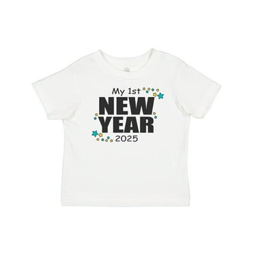 Inktastic My 1st New Year 2025 with Stars Boys or Girls Baby T-Shirt