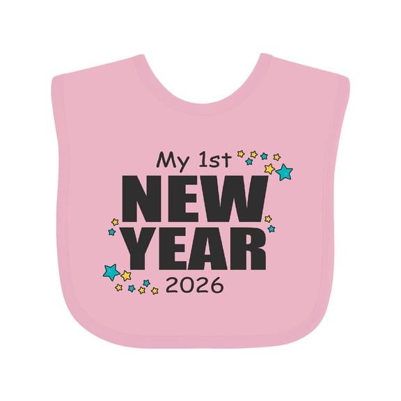 Inktastic My 1st New Year 2026 with Stars Boys or Girls Baby Bib