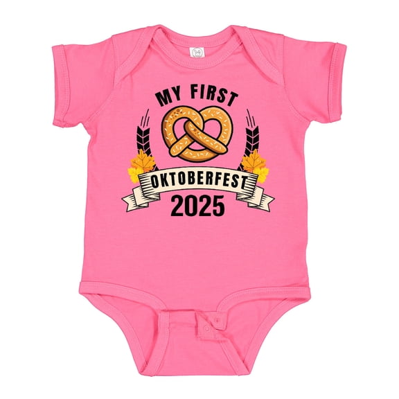 Inktastic My 1st Oktoberfest 2025 with Pretzel and Banner Boys or Girls Baby Bodysuit