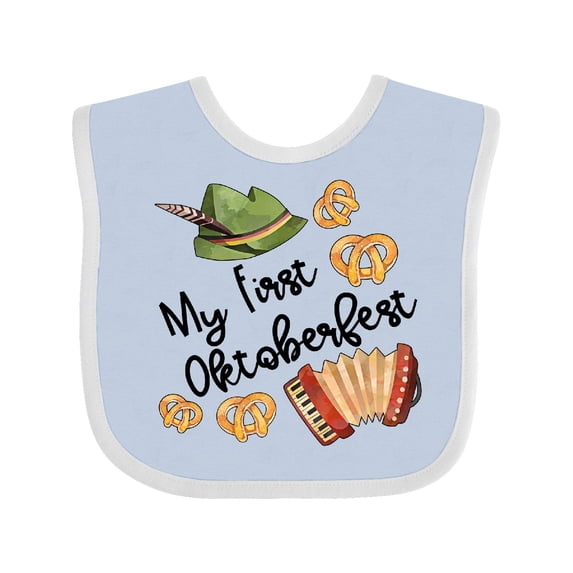 Inktastic My 1st Oktoberfest Green Hat Accordion and Pretzels Boys or Girls Baby Bib