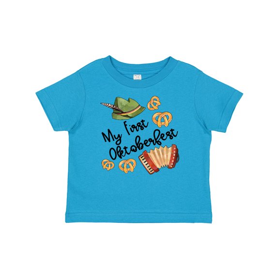 Inktastic My 1st Oktoberfest Green Hat Accordion and Pretzels Boys or Girls Baby T-Shirt