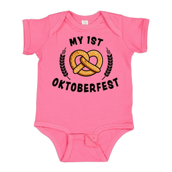 Inktastic My 1st Oktoberfest with Pretzel and Laurels Boys or Girls Baby Bodysuit
