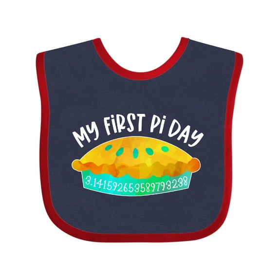 Inktastic My 1st Pi Day Blue Green Pie Pan Pun Boys or Girls Baby Bib