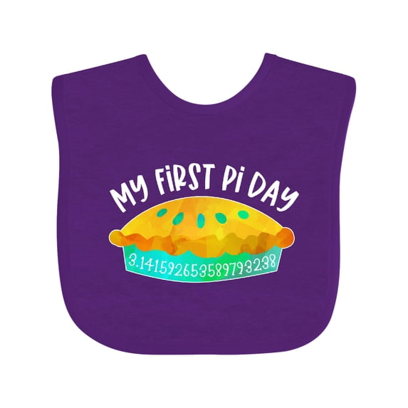 Inktastic My 1st Pi Day Blue Green Pie Pan Pun Boys or Girls Baby Bib