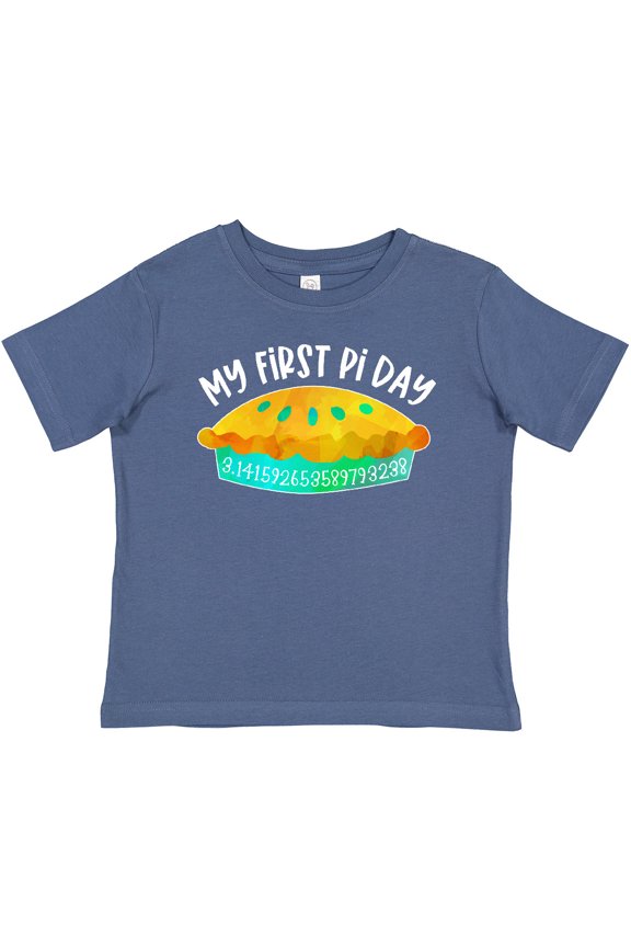 My 1st Pi Day Blue Green Pie Pan Pun Boys or Girls Baby T-Shirt