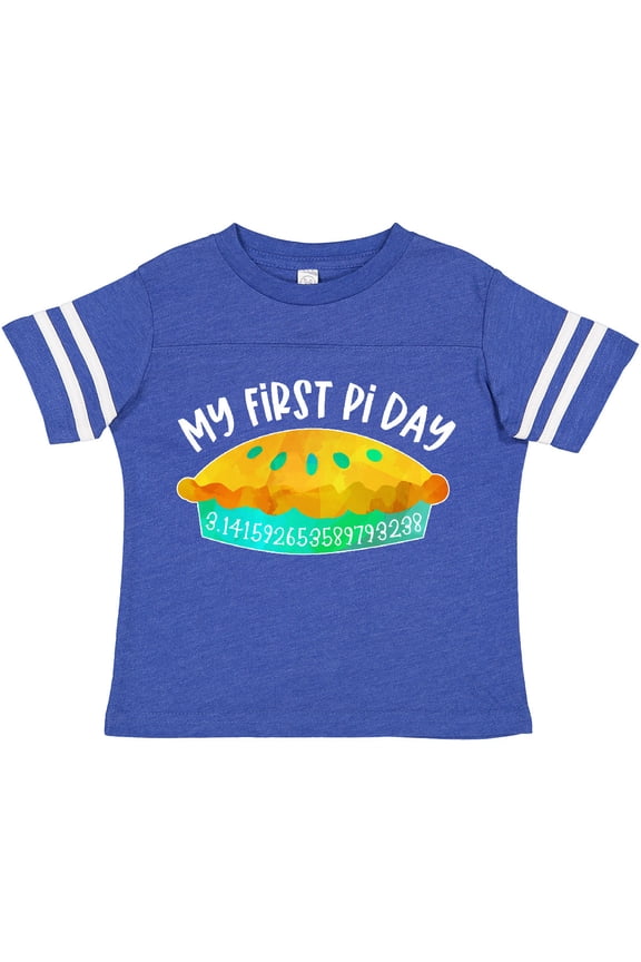 My 1st Pi Day Blue Green Pie Pan Pun Boys or Girls Toddler T-Shirt