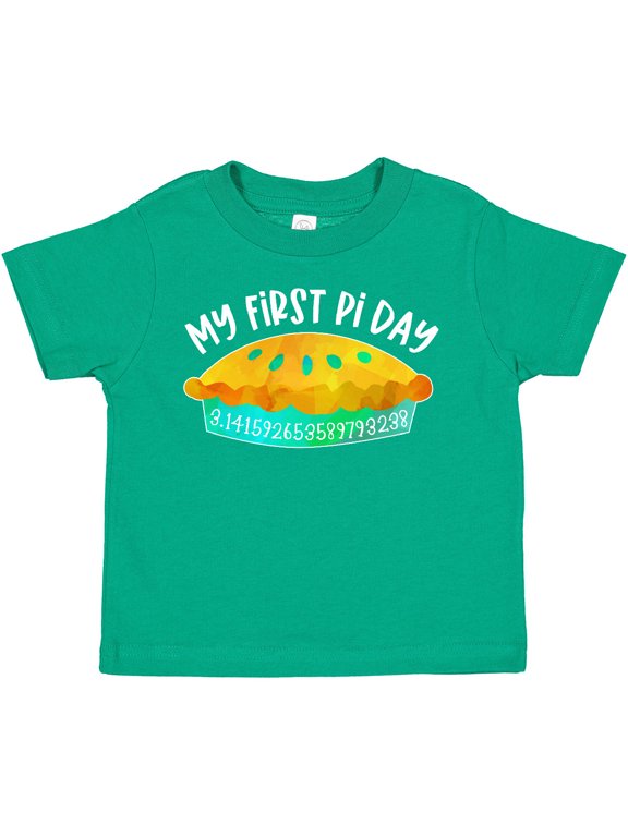 My 1st Pi Day Blue Green Pie Pan Pun Boys or Girls Toddler T-Shirt