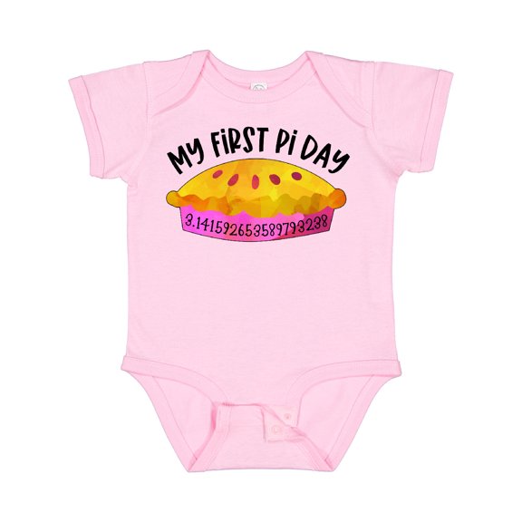 Inktastic My 1st Pi Day Pink Pie Pan Pun Boys or Girls Baby Bodysuit