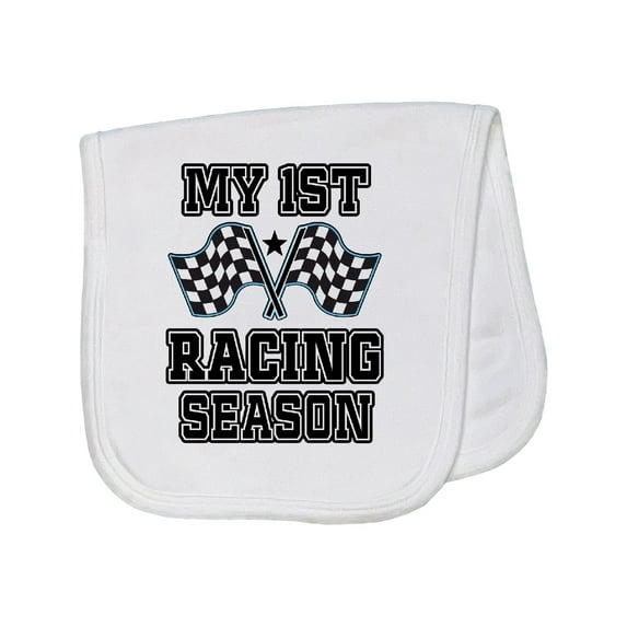 Inktastic My 1st Racing Season Checkered Flags Baby Burp Cloth