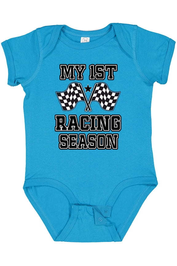 My 1st Racing Season Checkered Flags Boys Baby Bodysuit