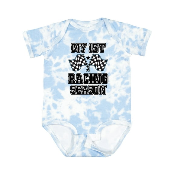 Inktastic My 1st Racing Season Checkered Flags Boys Baby Bodysuit