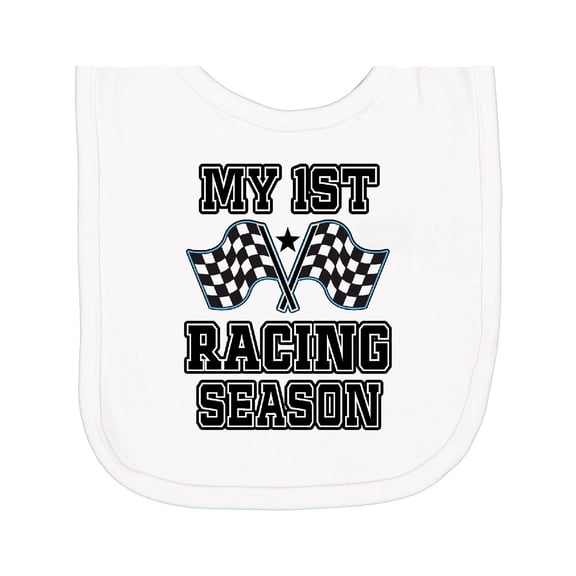 Inktastic My 1st Racing Season Checkered Flags Newborn Bib