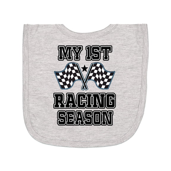 Inktastic My 1st Racing Season Checkered Flags Newborn Bib