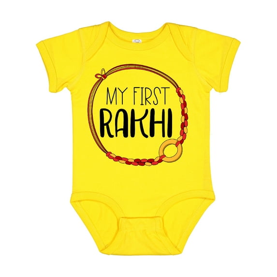 Inktastic My 1st Rakhi Bracelet, Raksha Bandhan Red and Gold Bracelet Boys or Girls Baby Bodysuit