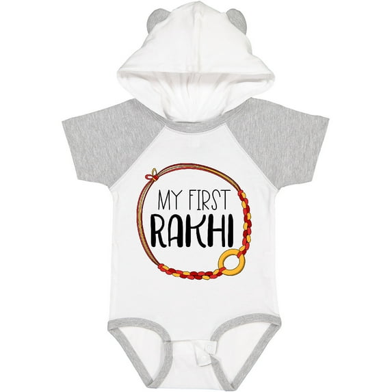 Inktastic My 1st Rakhi Bracelet, Raksha Bandhan Red and Gold Bracelet Boys or Girls Baby Bodysuit