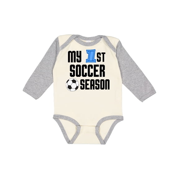 Inktastic My 1st Soccer Season Boys Long Sleeve Baby Bodysuit