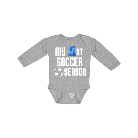 Inktastic My 1st Soccer Season Boys Long Sleeve Baby Bodysuit
