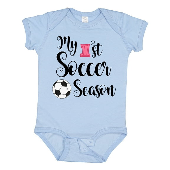 Inktastic My 1st Soccer Season Girls Baby Bodysuit