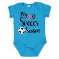 thumbnail image 1 of Inktastic My 1st Soccer Season Girls Baby Bodysuit, 1 of 5