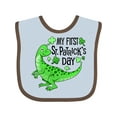 thumbnail image 1 of Inktastic My 1st St. Patrick's Day Green Dinosaur Boys or Girls Baby Bib, 1 of 4