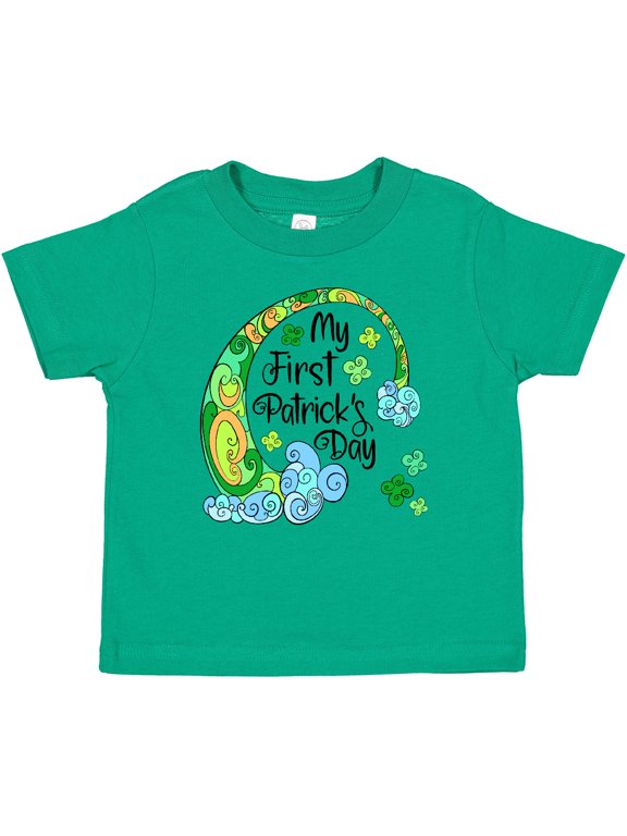 My 1st St. Patrick's Day Green Rainbow and Clovers Boys or Girls Baby T-Shirt