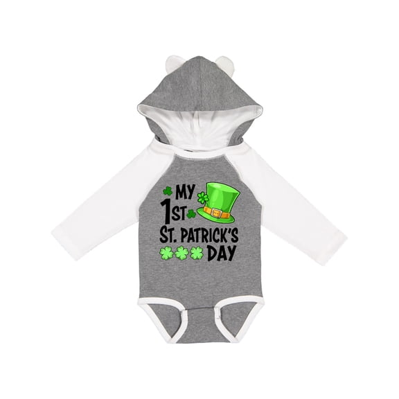 Inktastic My 1st St. Patrick's Day Green Top Hat and Clovers Boys or Girls Long Sleeve Baby Bodysuit